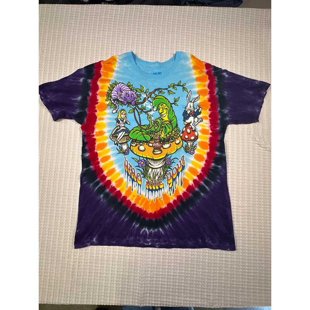 Liquid Blue Men’s 2014 Who Are You T-Shirt sz XL 22.5x30 Tie Dye street wear